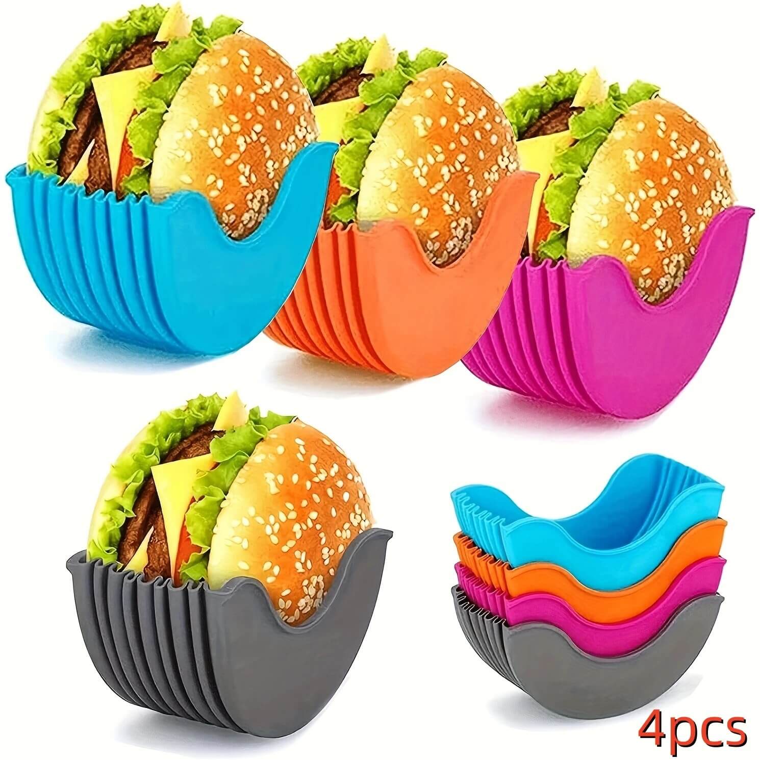 Ultimate Burger Buddy: Retractable Hamburger Holders with Sauce Stations