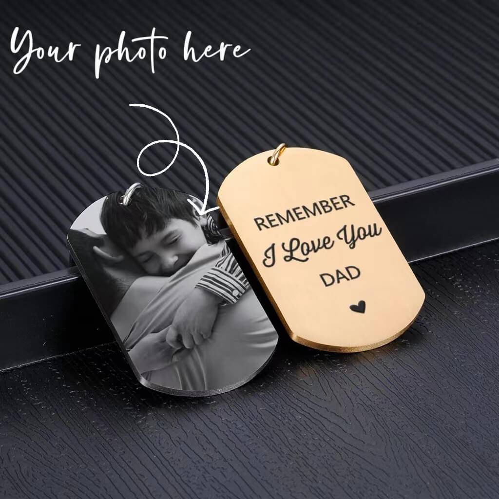 Father's Love: Personalized Photo Keychain